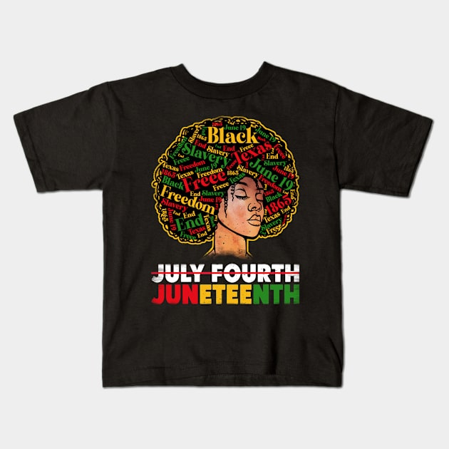 Juneteenth - Afro American Melanin Black Women Pride Kids T-Shirt by Pizzan